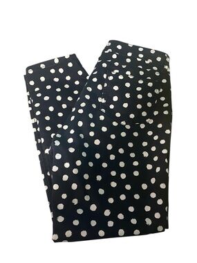 crown & ivy Black Pants with White Polka Dots